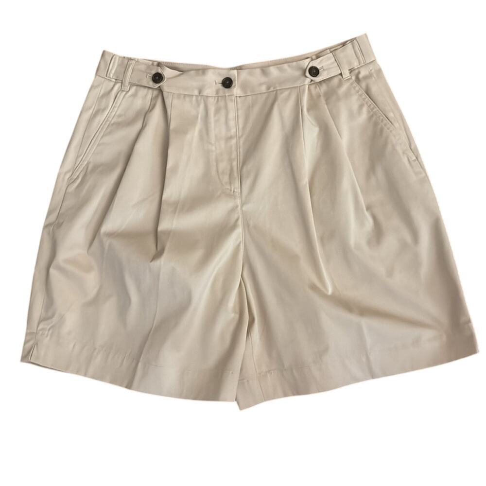 Brooks Brothers Khaki High Waist Pleated Trouser Shorts Size 10